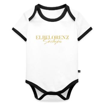 Florence sur l’Elbe Saxe : hommage glamour à Dresde - Body Bébé bio contrasté manches courtes - blanc/noir  - Devant