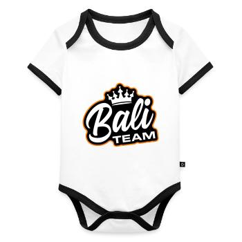 Bali Team - Organic Baby Contrasting Bodysuit - white/black  - Front