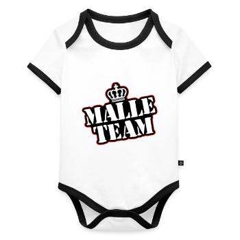 Malle Team - Organic Baby Contrasting Bodysuit - white/black  - Front