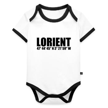Lorient coordinates - Organic Baby Contrasting Bodysuit - white/black  - Front