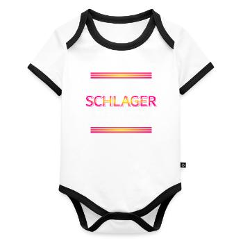 Schlager Yes I want - Organic Baby Contrasting Bodysuit - white/black  - Front