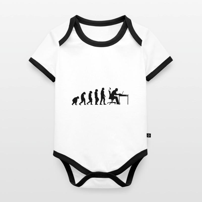 Evolution Of Man Coding Software Developer Program Baby Bio-Kurzarm-Kontrastbody