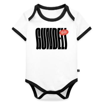 Gundeli Gundeldingen Basel - Baby Bio-Kurzarm-Kontrastbody - Weiß/Schwarz  - Vorne