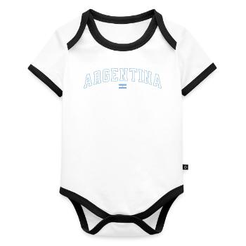 Argentine, Argentine, J’aime l’Argentine - Body Bébé bio contrasté manches courtes - blanc/noir  - Devant