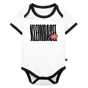 Kleinbasel Basel - Organic Baby Contrasting Bodysuit - white/black  - Front