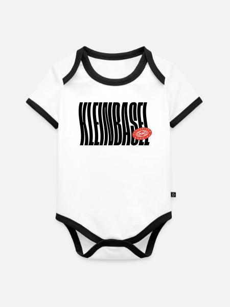 Kleinbasel Basel - Organic Baby Contrasting Bodysuit - white/black