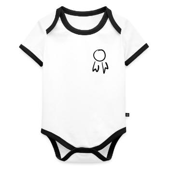 Square Badge / Order Template. Scrawl. - Organic Baby Contrasting Bodysuit - white/black  - Front