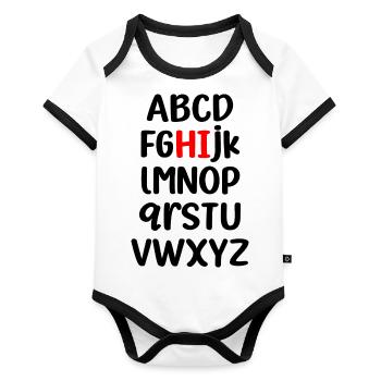 ABCD HI - Organic Baby Contrasting Bodysuit - white/black  - Front