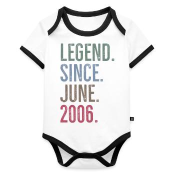 Legend Since June 2006 - Organic Baby Contrasting Bodysuit - white/black  - Front