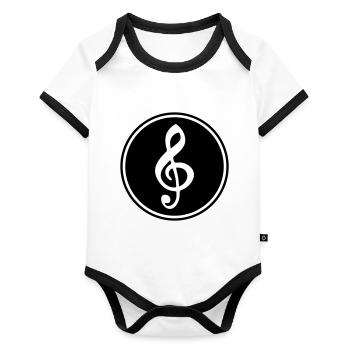 Sheet Music Musician - Organic Baby Contrasting Bodysuit - white/black  - Front