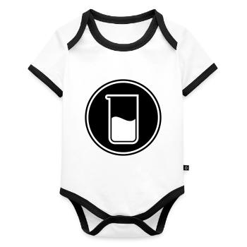 Test Tube Chemistry - Organic Baby Contrasting Bodysuit - white/black  - Front