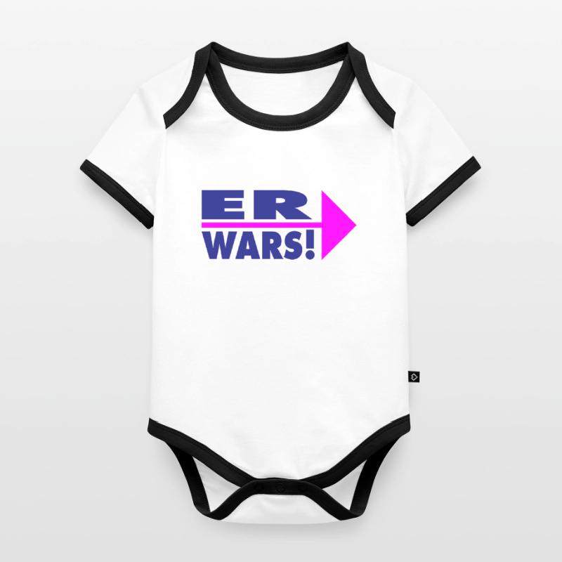 Er wars! Partner- oder Partyshirt Baby Bio-Kurzarm-Kontrastbody