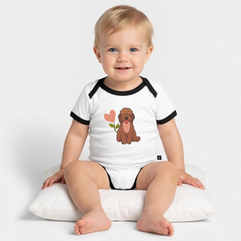 Cockapoo Cavapoo Cavoodle Spoodle Dog Lover Mom Organic Baby Contrasting Bodysuit