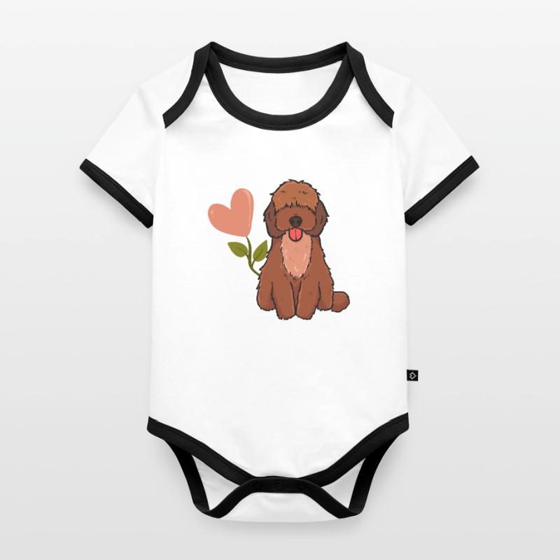 Cockapoo Cavapoo Cavoodle Spoodle Dog Lover Maman Body Bébé bio contrasté manches courtes