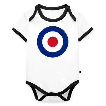 Roundel - Organic Baby Contrasting Bodysuit - white/black  - Front
