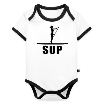 Stand Up Paddling - Organic Baby Contrasting Bodysuit - white/black  - Front