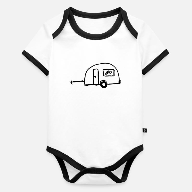 Caravane - Body Bébé bio contrasté manches courtes - blanc/noir 