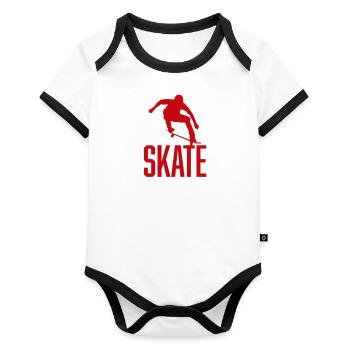 Skate - Organic Baby Contrasting Bodysuit - white/black  - Front