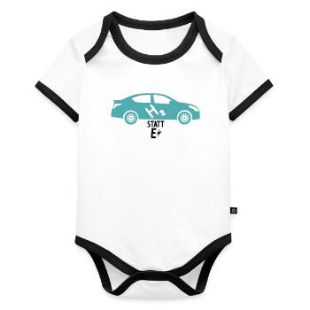 L'hydrogène au lieu de l'électricité - les voitures à pile à combustible - Body Bébé bio contrasté manches courtes - blanc/noir  - Devant