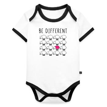 Be Different - Organic Baby Contrasting Bodysuit - white/black  - Front