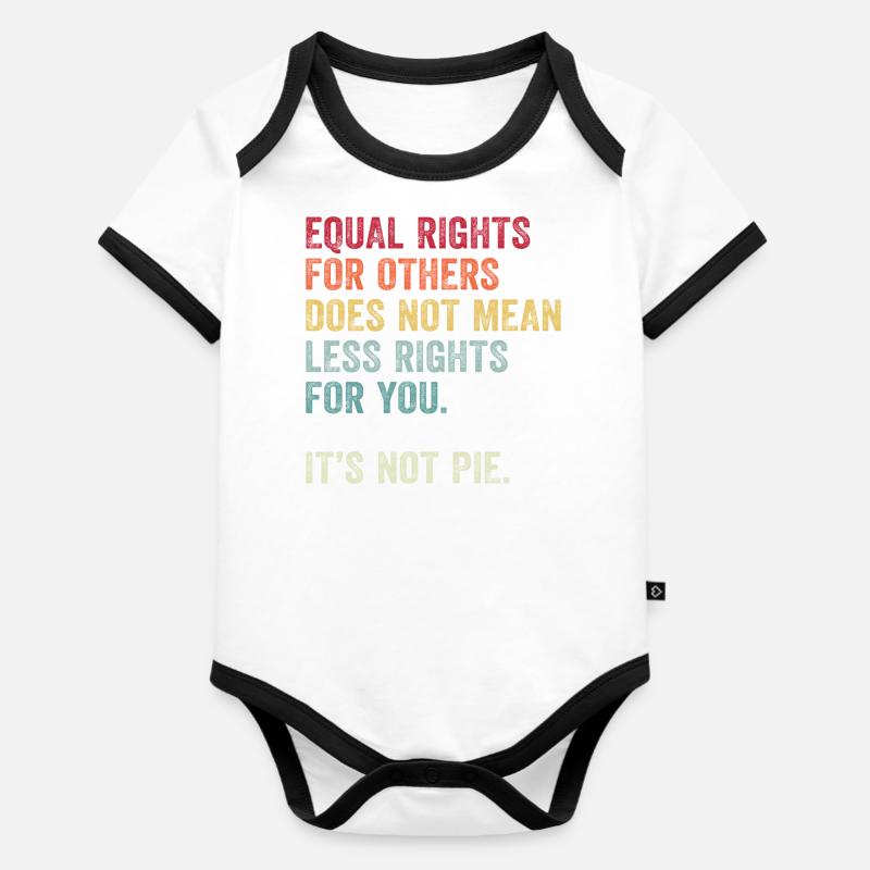 Égalité des droits - Body Bébé bio contrasté manches courtes - blanc/noir 