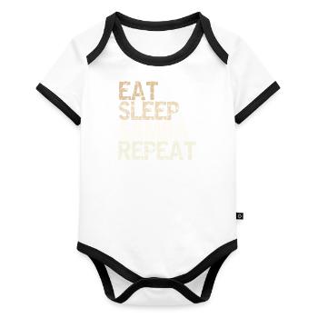 Eat Sleep Samba Repeat vintage dancer saying - Organic Baby Contrasting Bodysuit - white/black  - Front
