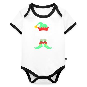 The Teacher Elf Lehrer Ugly Christmas Design - Organic Baby Contrasting Bodysuit - white/black  - Front