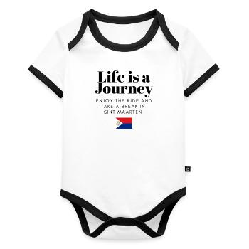 Holiday Sint Maarten - Organic Baby Contrasting Bodysuit - white/black  - Front