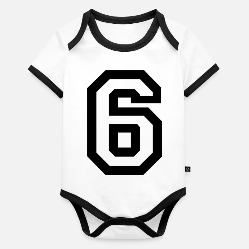 67 Design tendance minimaliste - Body Bébé bio contrasté manches courtes - blanc/noir 