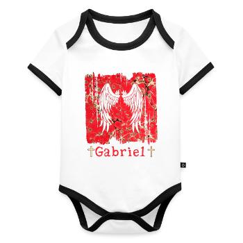 Gabriel E 245 - Organic Baby Contrasting Bodysuit - white/black  - Front