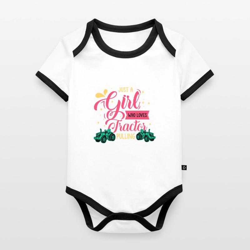 tractor pulling, tractor pulling pulling, drag, Baby Bio-Kurzarm-Kontrastbody