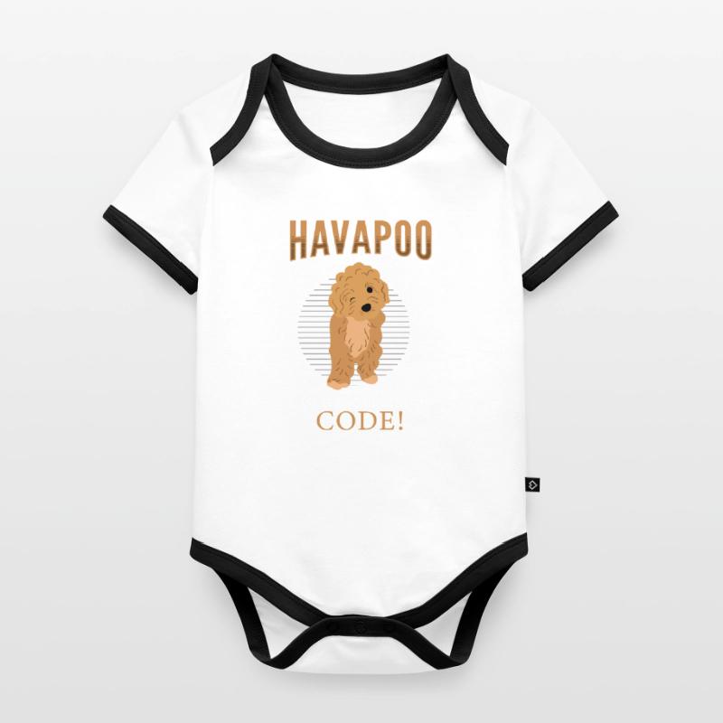 havapoo, havapoo puant métis, havapoo humor, Body Bébé bio contrasté manches courtes