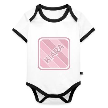 First name Kiara - Organic Baby Contrasting Bodysuit - white/black  - Front