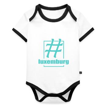 Social luxembourg - Organic Baby Contrasting Bodysuit - white/black  - Front