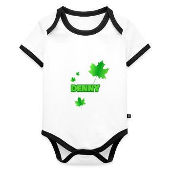 Denny - Organic Baby Contrasting Bodysuit - white/black  - Front