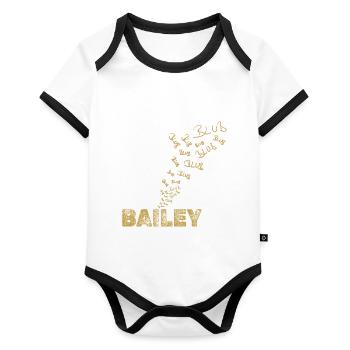 Bailey als Boot - Baby Bio-Kurzarm-Kontrastbody - Weiß/Schwarz  - Vorne