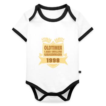 1998 - Organic Baby Contrasting Bodysuit - white/black  - Front