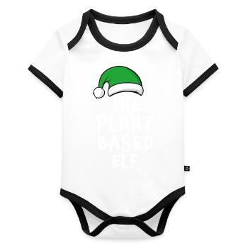 L’elfe à base de plantes - Body Bébé bio contrasté manches courtes - blanc/noir  - Devant