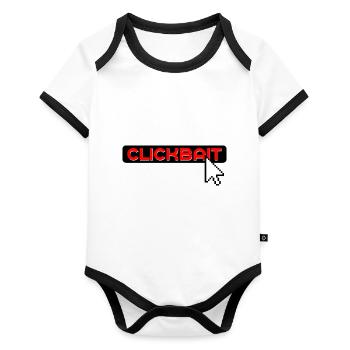 clic sur Internet - Body Bébé bio contrasté manches courtes - blanc/noir  - Devant