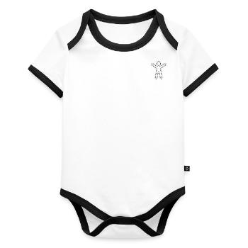 STAR: The mascot of The Upward Spiral Foundation - Organic Baby Contrasting Bodysuit - white/black  - Front