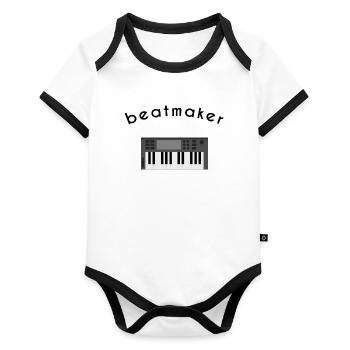 Beat Maker - Organic Baby Contrasting Bodysuit - white/black  - Front