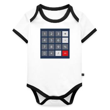 calculatrice de poche - Body Bébé bio contrasté manches courtes - blanc/noir  - Devant