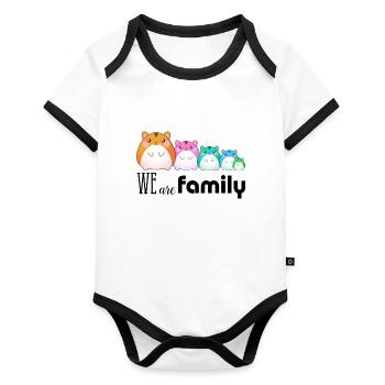 Best Family - We are Family - Meilleure Famille - Body Bébé bio contrasté manches courtes - blanc/noir  - Devant