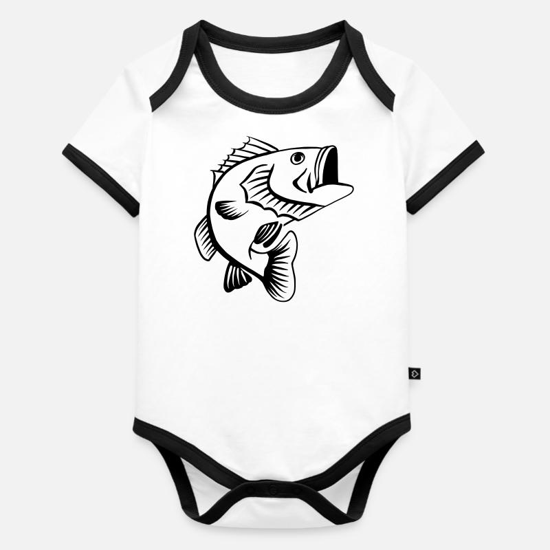 perche - Body Bébé bio contrasté manches courtes - blanc/noir