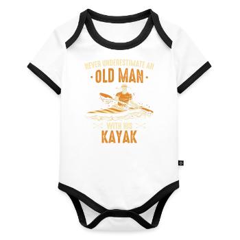Kajak Kayak Kayaking - Body Bébé bio contrasté manches courtes - blanc/noir  - Devant