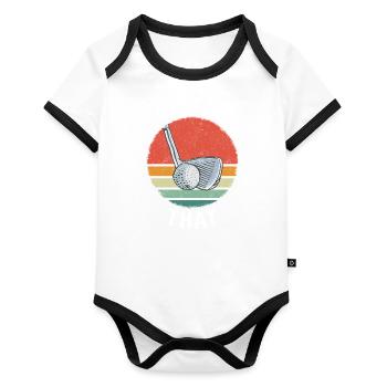 Golf Golfing Golfer Pitch Par Minigolf Sport - Baby Bio-Kurzarm-Kontrastbody - Weiß/Schwarz  - Vorne