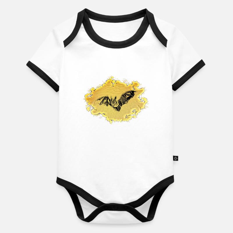 Chauve-souris Body Bébé bio contrasté manches courtes