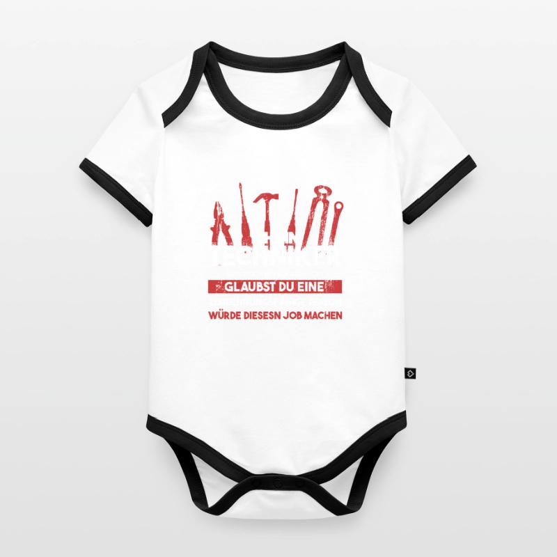 Techniker Beruf Technik Geschenk Baby Bio-Kurzarm-Kontrastbody