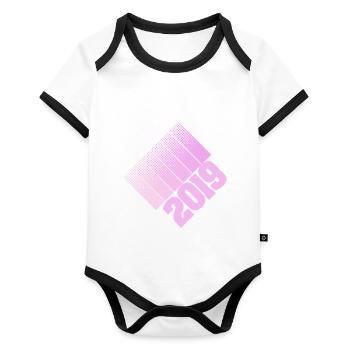 2019 - Organic Baby Contrasting Bodysuit - white/black  - Front
