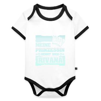 Nom de la fille Rivana - Body Bébé bio contrasté manches courtes - blanc/noir  - Devant